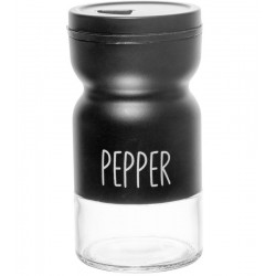 Pimenteiro 120ml De Vidro Com Tampa De Metal Preto